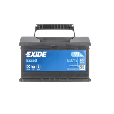 Abbildung von EXIDE EXCELL EB712 Batterie 12V 71Ah 670A B13 FORD: Transit Mk4 Bus, FOCUS 3 Turnier, MONDEO Stufenheck, OPEL: Omega B Caravan, Corsa D Schrägheck