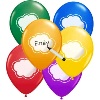 Abbildung von Ballon geschrieben farbig 6 Stück