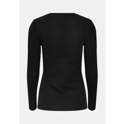 Abbildung von Pieces Pcruka PUFF Langarmshirt, Damen, Größe: XS, Black