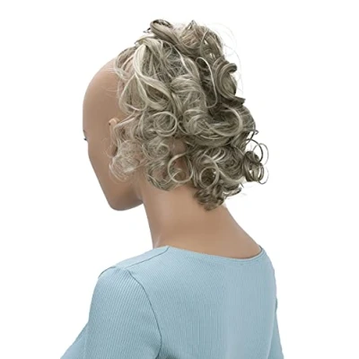 Abbildung von CAISHA Haarteil Haargummi Lena Hochsteckfrisuren Brautfrisuren Voluminös Gelockt Unordentlich Dutt Kunstfaser DM17cm Naturblond Gesträhnt G25L