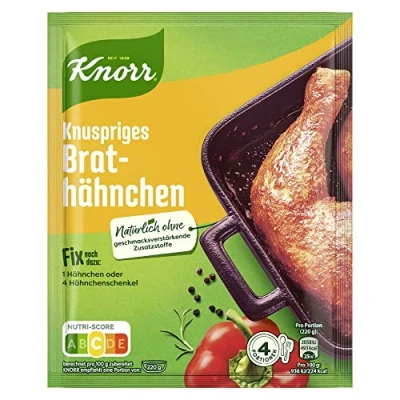Abbildung von Knorr Fix Würzmischung Knuspriges Brathähnchen für ein leckeres Fleischgericht mit natürlichen Zutaten 28 x 29 g