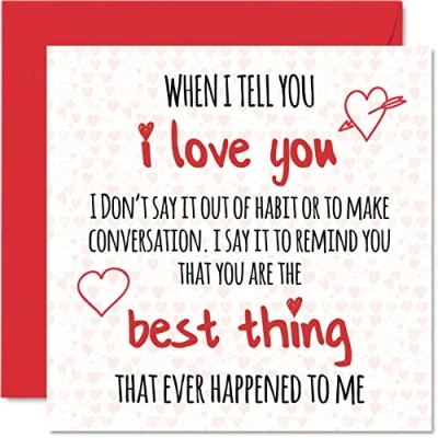 Abbildung von Süße Valentinstagskarte für Sie und Ihn &quot;I Love You Are The Best Thing&quot; Freund Freundin Ehemann Ehefrau 145 mm x romantische Grußkarte Verlobte