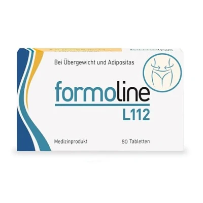 Abbildung von formoline L112: Medizinprodukt mit Wirk Ballaststoff L112 zur Unterstützung bei Ernährungszielen, Klinisch belegt, Auf natürlicher Basis, Entwickelt in Deutschland, 80 Tabletten