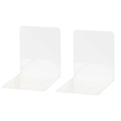 Abbildung von Wedo 1021100 Buchstütze (aus Metall, breite Ausführung, 14 x 12 cm) 2 Stück, weiß