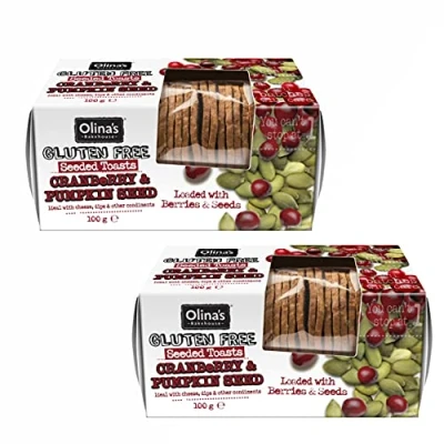 Abbildung von Olina&#039;s Bakehouse Glutenfreie Samen Toasts, Cranberry &amp; Kürbis, 100 g, 2 Stück