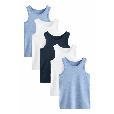 Abbildung von Next 5 PACK Regular FIT Unterhemd/shirt für Kinder, Größe: 152, Blue