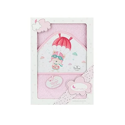 Abbildung von Interbaby 01228 02 Baby Kapuzenbadetuch PARACAIDISTA rosa, Rosa