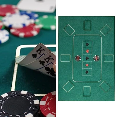 Abbildung von CEPEWA Spiel Poker Tischauflage, 60 x 90 cm in Grün, Pokermatte für perfekte Spieleabende