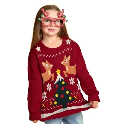 Abbildung von Paw Patrol Weihnachts Rentiere Strickpullover und weihnachtsbaum für Kinder, Größe: 110/116,