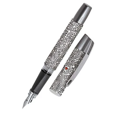 Abbildung von ONLINE Füller Campus Little Heart, Tinten für Linkshänder, ergonomisches Griffstück, Iridiumfeder, Standard Tintenpatronen, inkl. Kombipatrone blau