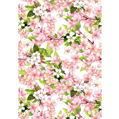 Abbildung von 1 x A4 bedruckte rosa Kirschblüten Themen Tapete Dekoration für Zuckerguss, essbare Kuchendekoration perfekt große Kuchen