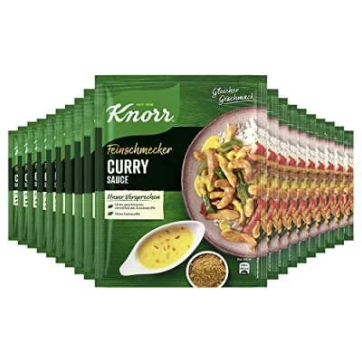 Abbildung von Knorr Feinschmecker Curry Sauce ohne geschmacksverstärkende Zusatzstoffe und Farbstoffe 19x 250 ml