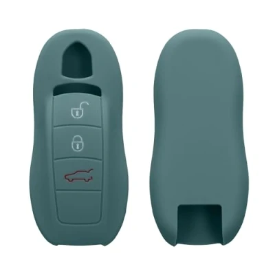 Abbildung von kwmobile Autoschlüssel Silikon Hülle kompatibel mit Porsche 3 Tasten (nur Keyless) Schlüsselhülle in Arctic Night