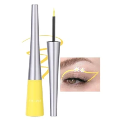 Abbildung von Liquid Eyeliner Matte Schnell trocknender Eyeliner, dauerhafter nicht blühender wasserdichter gelfarbener Elf Candy Color Hochpigmentierter (Gelb)