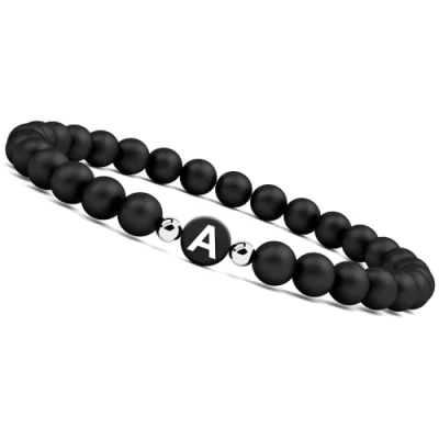 Abbildung von Armband mit Buchstaben A I Pärchen Partnerarmband Perlen zu Valentinstag (Buchstabe A) Geschenk für Sie und Ihn