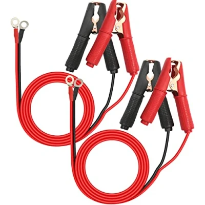 Abbildung von HuaLiSiJi Krokodilklemmen Autobatterie 12V 24V, Batterieklemmen 14AWG 30A, für Autobatterie, Anderes Gerät (1m 4Stück)