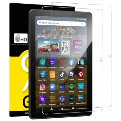 Abbildung von NEW&#039;C 2 Stück, Panzer Schutz Glas für Amazon Fire HD 8, 8 Plus (2022/2020 12./10. Generation), 9H Härte,HD Displayschutzfolie, 0.33mm Ultra klar