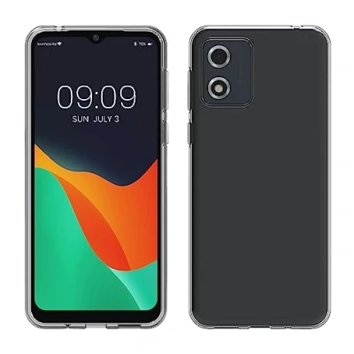 Abbildung von kwmobile Hülle kompatibel mit Motorola Moto E13 Silikon Handyhülle Transparent Handy Case in