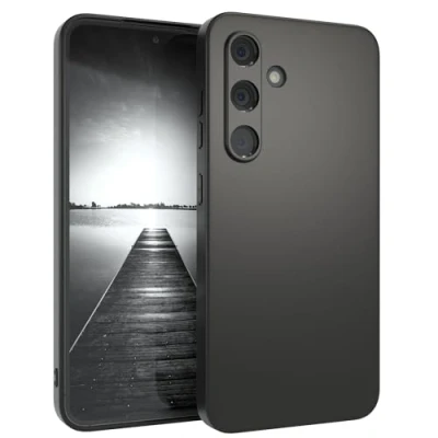 Abbildung von EAZY Case Handyhülle Silikon kompatibel mit Galaxy S24 FE stoßfeste Schutzhülle dünne für Hülle Fallschutz leichtes Cover schlankes Silicone in Schwarz