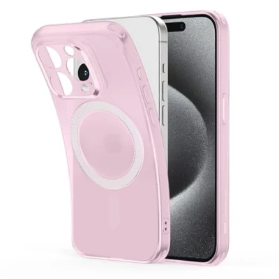 Abbildung von ESR für iPhone 15 Pro Max Hülle, klares Silikon Case mit MagSafe, stoßfeste dünne Abdeckung, vergilbungsbeständige transparente TPU Handyhülle, Zero Serie, Mattiert Klar