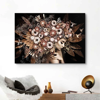 Abbildung von Reinders Deco Panel &quot;Blumenreichtum Frau Schmetterling Strauß Romantik&quot;, Blumen, (1 St.)
