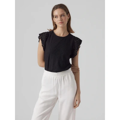 Abbildung von Vero Moda Rundhalsshirt VMTASSA SL FRILL TOP NOOS