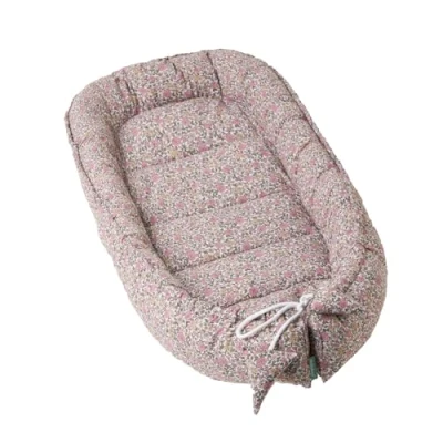 Abbildung von molis&amp;co Babynest 100% Baumwolle (OEKO TEX) Babynestchen Neugeborene Ideal als Reisebett, Kuschelnest Geeignet &amp; Cradle Reducer 90 x 50 cm Peony