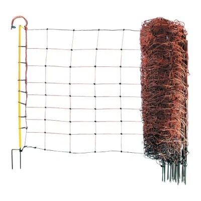 Abbildung von VOSS.farming 50m Elektrozaun Netz, Schafzaun, Schafnetz, 90cm, 2 Spitzen, orange