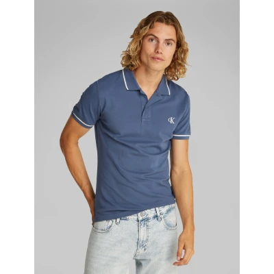 Abbildung von Calvin Klein Jeans Tipping SLIM Poloshirt, Herren, Größe: XL, Vintage indigo