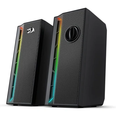 Abbildung von Redragon GS580 Calliope RGB Desktop PC Lautsprecher 2.0 (3 W, Kanal Sound und Lautstärkeregler mit 3,5 mm Kabel)