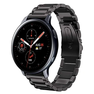 Abbildung von SUNDAREE Kompatibel mit Armband Samsung Galaxy Watch Active 2 40MM 44MM/S2 Classic/AMAZFIT GTR MINI/Garmin Vívoactive 5/Withings Scanwatch 42mm,20MM Herren Schwarz Edelstahl Metall Ersatz Uhrenarmband