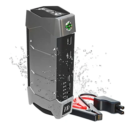 Abbildung von Starthilfe Jump Starter Powerbank Booster zum Starten eines Autos Extralink Max 7 10000 mAh Taschenlampe Kompass Hammer für Dieselfahrzeuge Zwei USB Anschlüsse 400A 1000A Schnellladung Ladegerät