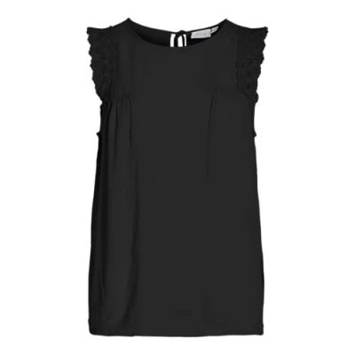 Abbildung von VILA Rundhals Bluse, Damen, Größe: 38, Black beauty