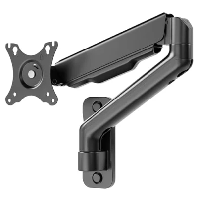 Abbildung von WORLDLIFT Monitor Wandhalterung Für PC &amp; TV Bildschirme 17 bis 32 Zoll, Höhenverstellbar Einarmig Schwenkbar und 360 Drehbar Gasdruckfeder Arm, Max.8 kg VESA 75x75mm 100x100mm