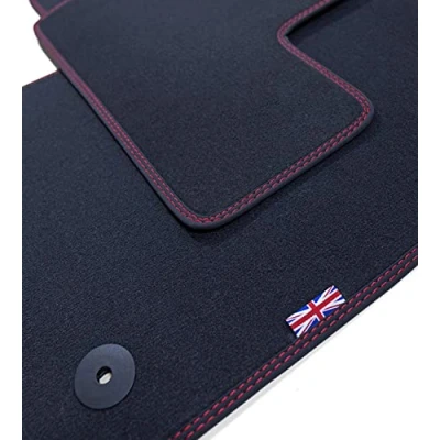 Abbildung von tuning art D204 Fußmatten Union Jack passend für Mini Countryman 3 U25 2024 , Naht:2X Rot