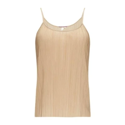 Abbildung von QS MIT Plisseefalten Top, Damen, Größe: Large, Beige