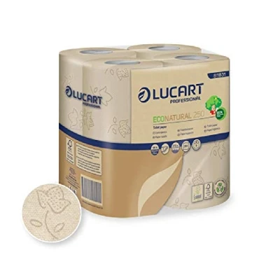 Abbildung von Lucart Eco Natural Toilettenpapier 811831 2 lagig 250 Blatt 64 Rollen