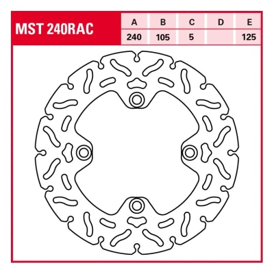 Abbildung von TRW MST240RAC Bremsscheibe 240 5 geschlitzt