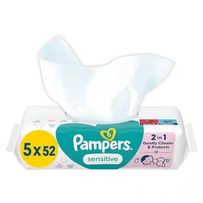 Abbildung von Pampers Sensitive Feuchttücher 5 Packungen