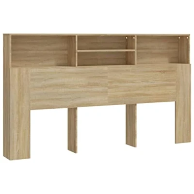 Abbildung von vidaXL Bett Kopfteil mit Ablagen Regal Wand Bücherregal Betthaupt Bettkopfteil Schlafzimmer Sonoma Eiche 180x19x103,5cm