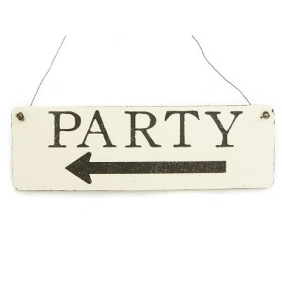 Abbildung von Interluxe Vintage Shabby Schild Türschild Party Links Holzschild Wegweiser