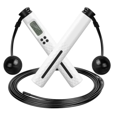 Abbildung von AiQInu Springseil mit Zähler, Sport, Erwachsene Fitness, Seilspringen Kalorienzähler und Timer, Skipping Rope Adult, Jump Speed