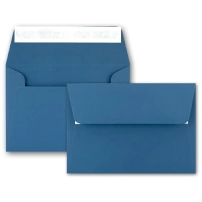 Abbildung von 100x Brief Umschläge B6 Royalblau 12,5 x 17,5 cm Haftklebung 120 g/m² breite edle Verschluss Lasche hochwertige Einladungs