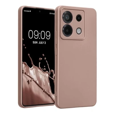 Abbildung von kwmobile Handyhülle kompatibel mit Xiaomi Redmi Note 13 Pro 5G / Poco X6 Hülle weiche Silikon Case metallisch schimmernd in Metallic Arctic Berry