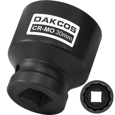 Abbildung von DAKCOS SW 30mm Vielzahn Nuss Schlagschrauber Kraft Stecknuss 12 Kant 12,5 mm (1/2&quot;) CR MO
