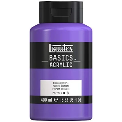 Abbildung von Liquitex 8870322 Basics monopigmentierte Künstlerpigmente, lichtecht, mittlere Viskosität, Archivqualität, seidenglänzender Finish Acrylfarbe 400ml Topf, Brillantlila