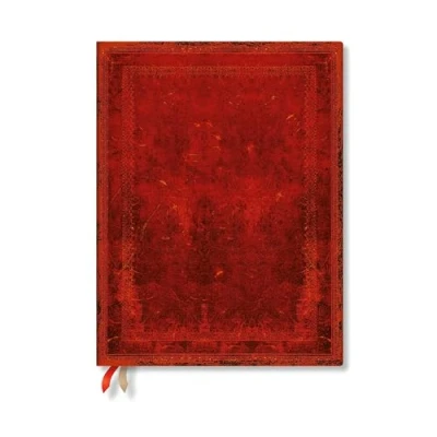 Abbildung von Red Moroccan Bold (Old Leather Collection) Ultra 12 month Business Planner Softcover Flexi Dayplanner 2025 (Elastic Band Closure): tydzień na dwóch stronach, zamykany gumkę, papier 80 gsm