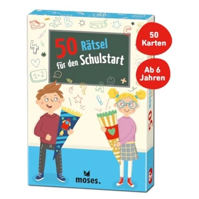 Abbildung von moses. 50 Rätsel für den Schulstart Kinderbeschäftigung Kartenspiel
