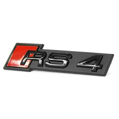 Abbildung von Audi 8W0853736CT94 Schriftzug RS4 (B9) Kühlergrill Tuning Emblem Exclusive Blackline Black Edition Logo, schwarz