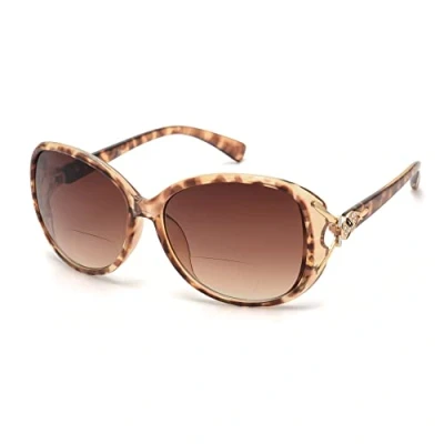 Abbildung von JM Klassisch Bifokal Lesebrille Platz Stylish Gradient Sonnenbrillen Leser für Damen Braun +1.75